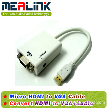 Micro HDMI to VGA+3.5mm Audio Cable